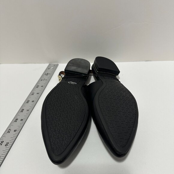 NWT JONES NEW YORK Black & Gold Leather Pointed Sling Back Flat Shoes, Size: 7 - Picture 4 of 4